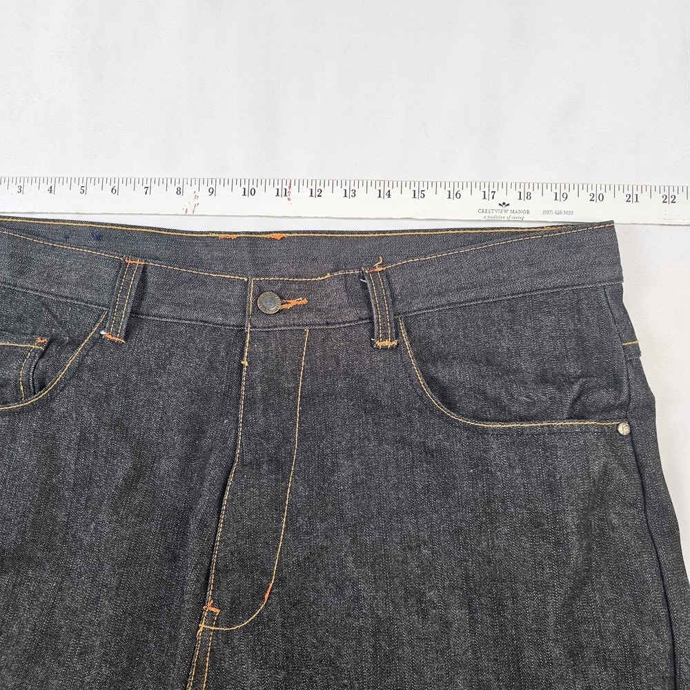 Vintage Karl Kani Gold Jeans Men 40x34 Dark Wash Embroidered Hip Hop - Picture 4 of 7